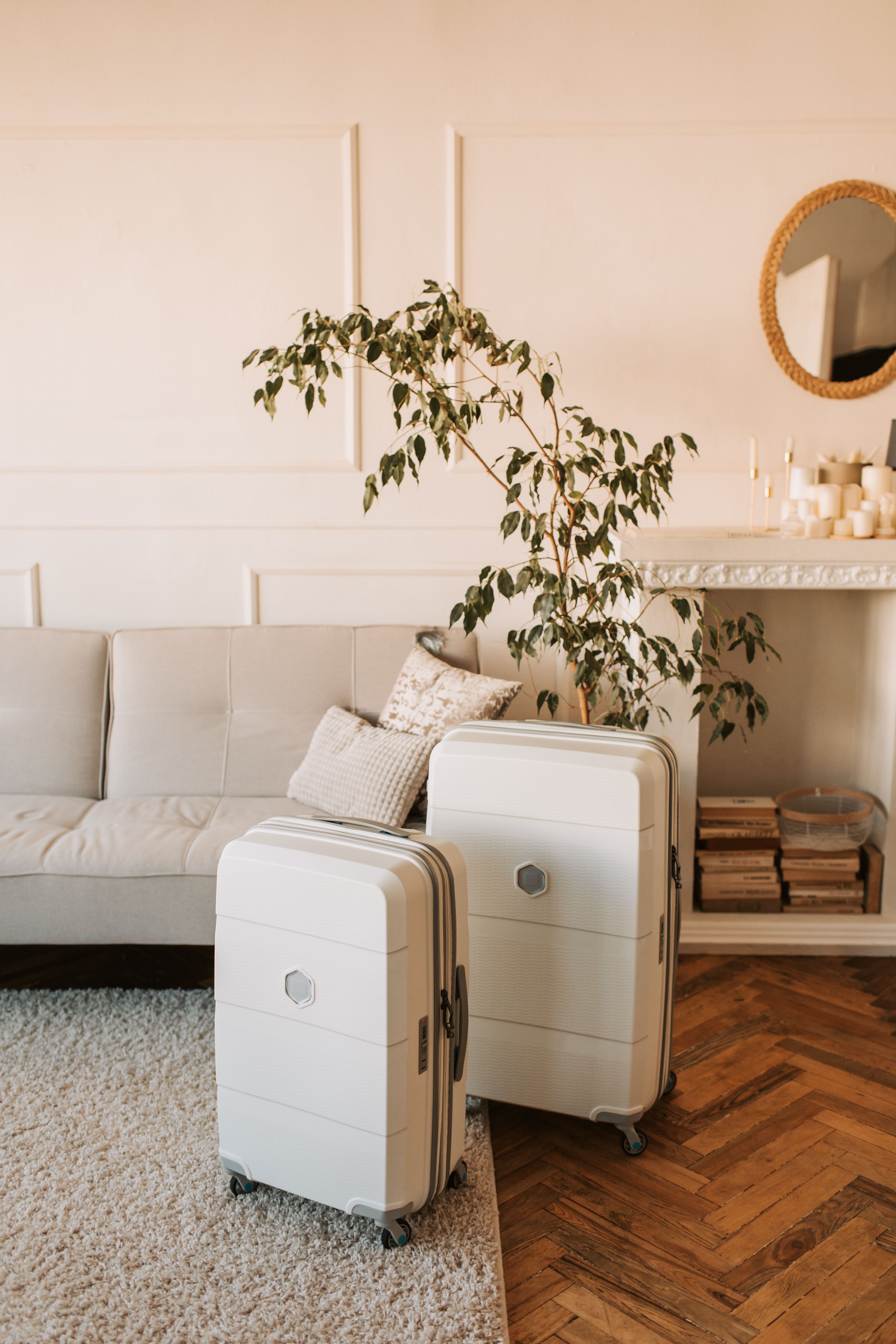 An open suitcase at home